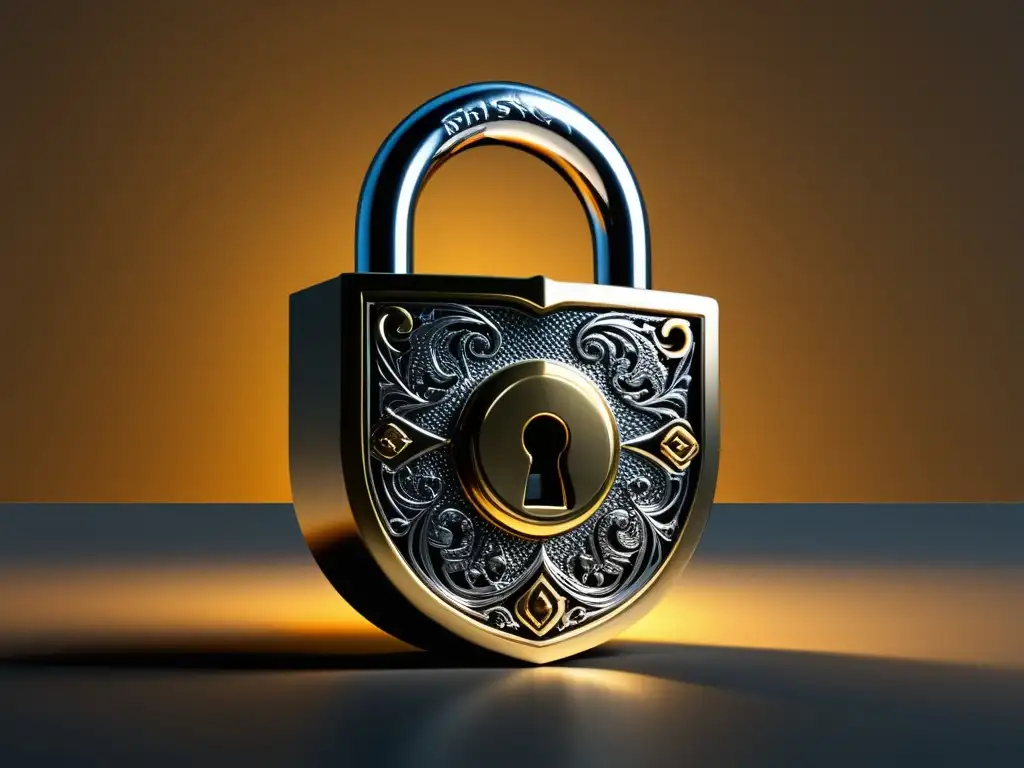 Símbolo de privacidad con candado metálico Riesgos de IA: Privacidad y seguridad