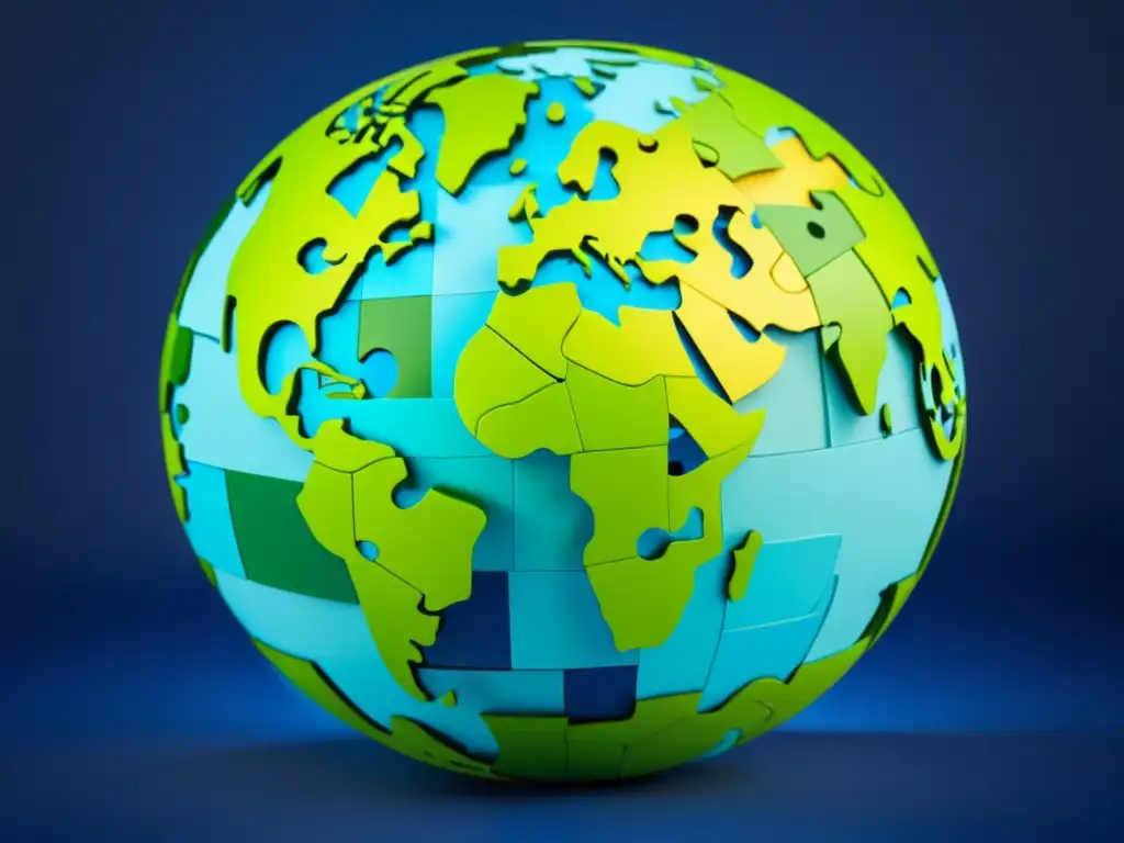 Puzzle mundial: Conexiones y leyes de privacidad Puzzle de globo terráqueo, simbolizando la interconexión y complejidad de las organizaciones regionales y su impacto en las leyes de privacidad