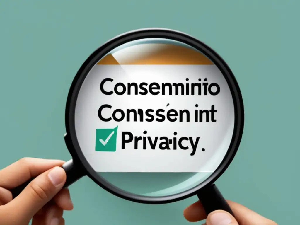 Importancia del consentimiento en privacidad Persona sosteniendo lupa, enfoque en