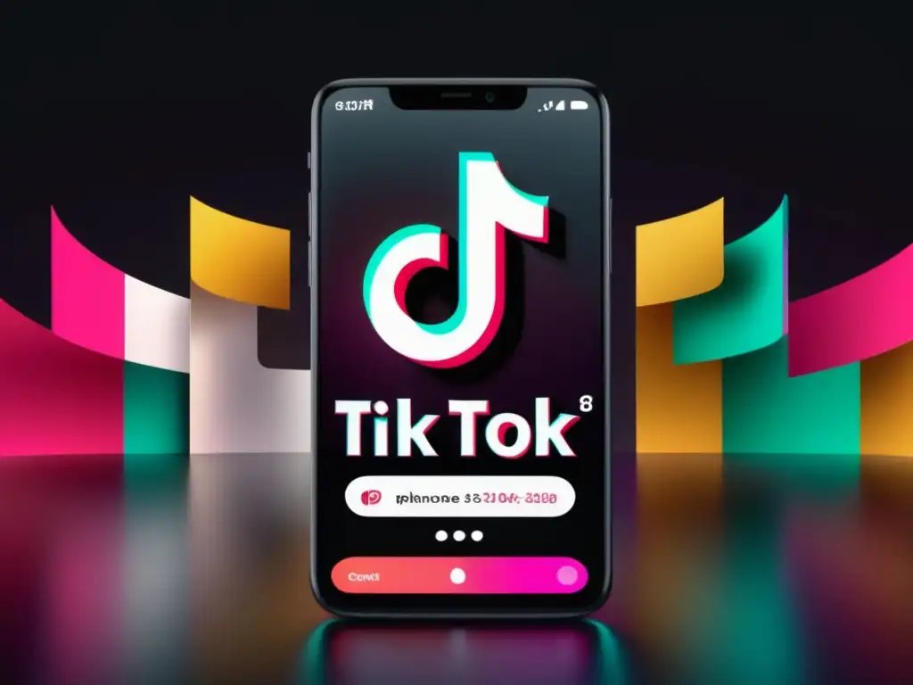 Imagen 8k de pantalla de TikTok con diseño minimalista y realista Pantalla de smartphone en 8k con interfaz minimalista y fotorealista de TikTok, mostrando contenido creativo y entretenido de usuarios diversos