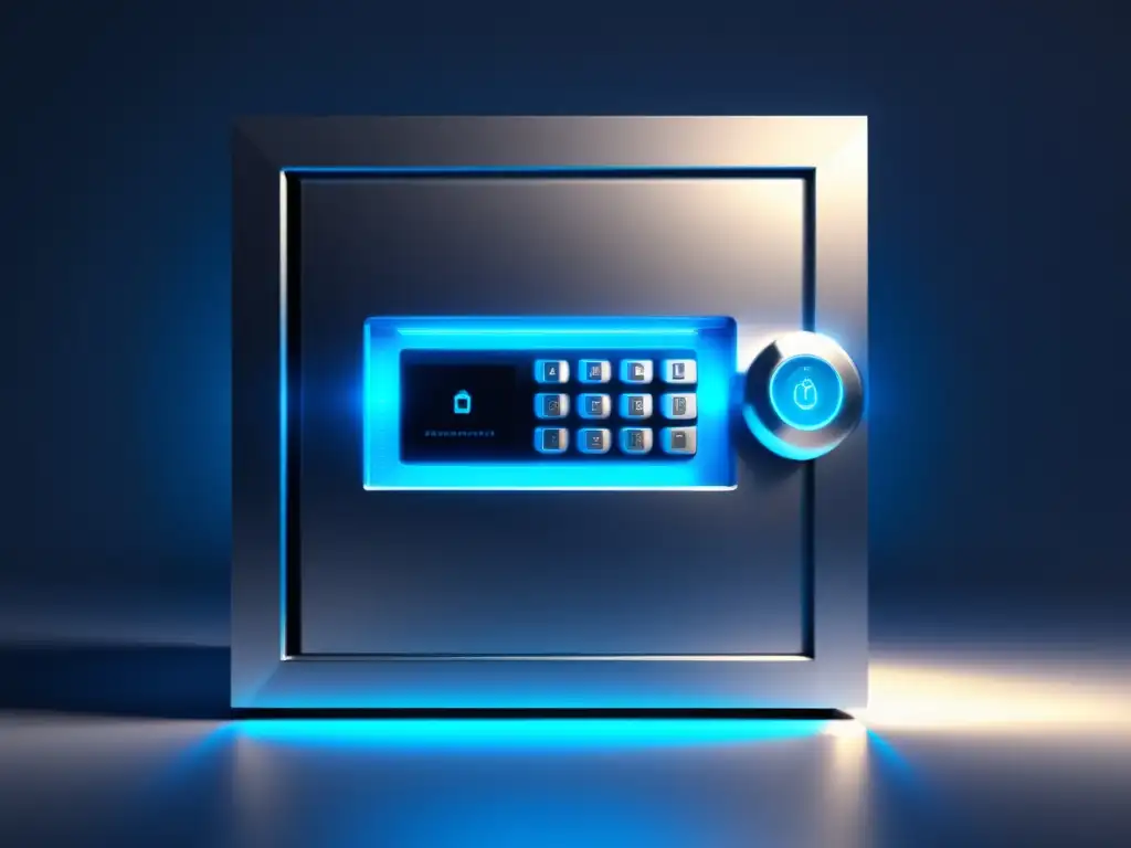 Protección de datos y privacidad Imagen: Bóveda digital segura, simbolizando protección y privacidad de datos