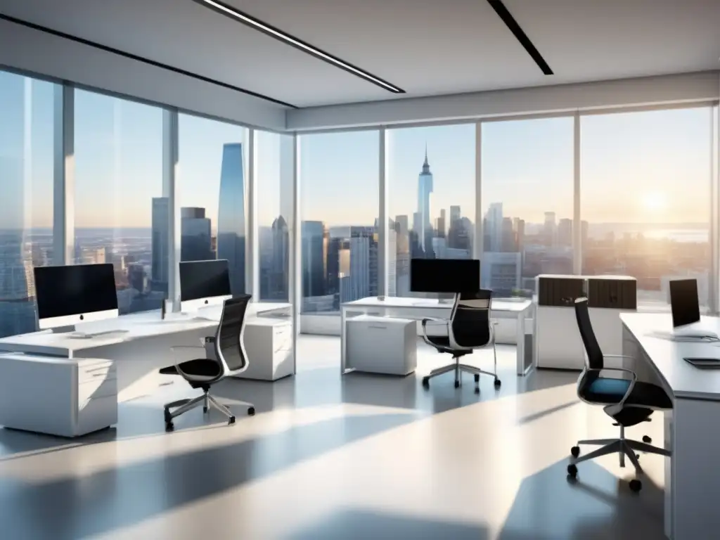 Oficina moderna con vistas a la ciudad Oficina moderna con vista a la ciudad: Adaptación leyes protección datos PYMES