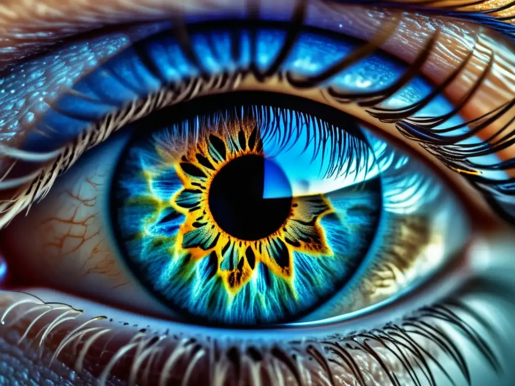 Ojo humano detallado y cautivador Ojo detallado en azul: Riesgos de privacidad en la Sociedad de Vigilancia