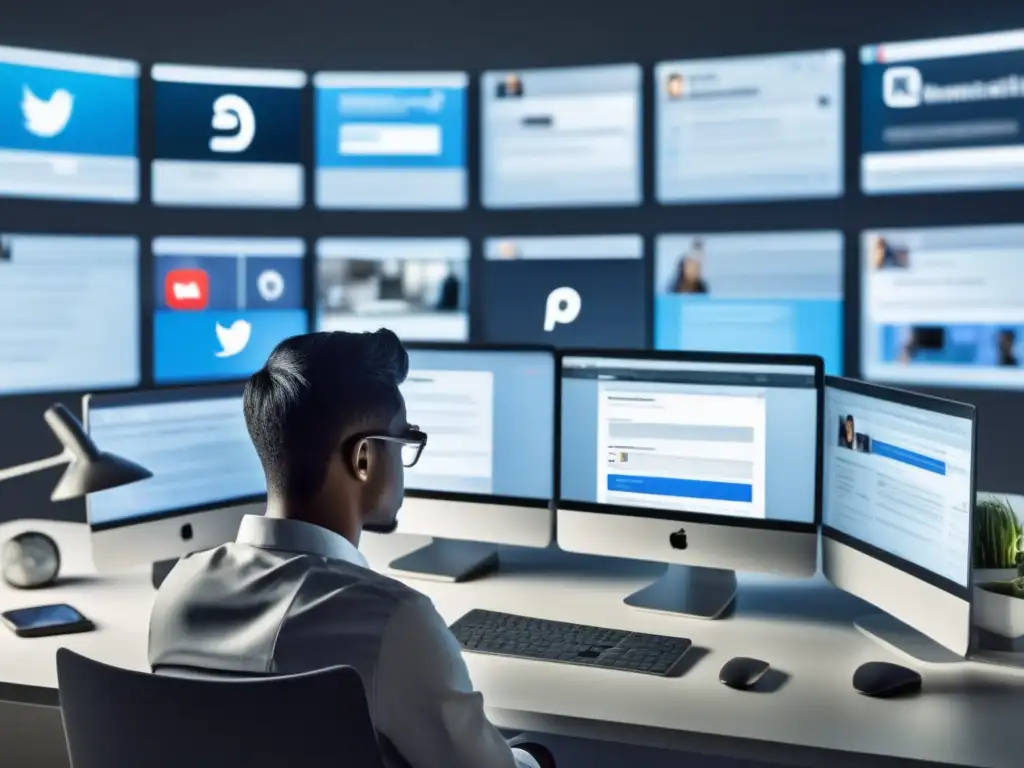 Riesgos de phishing y protección de datos Persona analizando email sospechoso en redes sociales