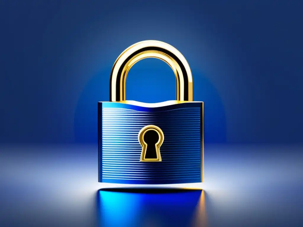 Protección de datos en crédito Protección de datos en el crédito: imagen realista con un candado en forma de escudo, símbolo de seguridad de la información personal