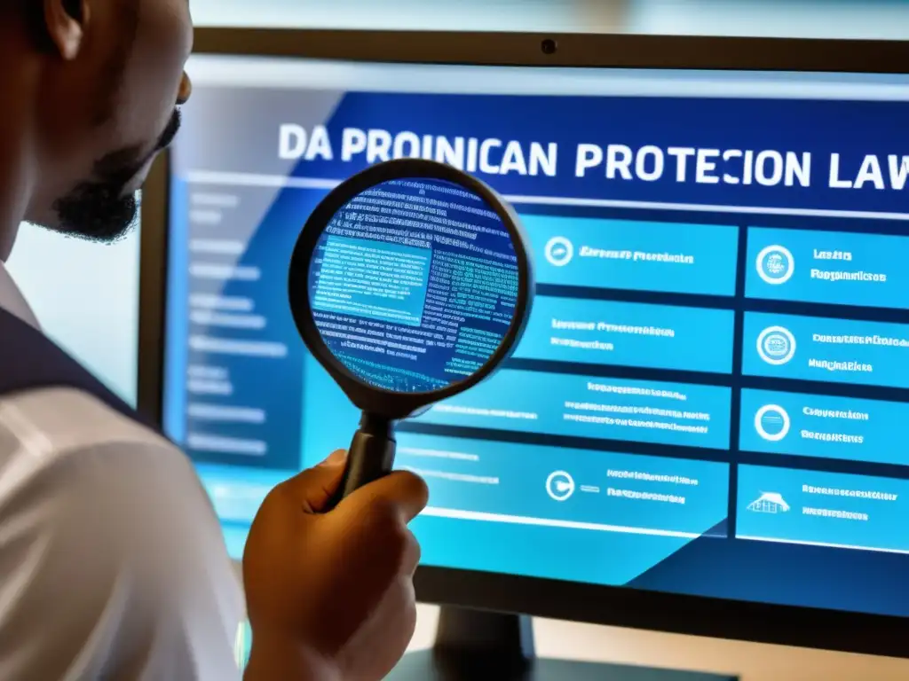 Protección de datos en RD Persona examinando leyes de protección de datos en Dominicana