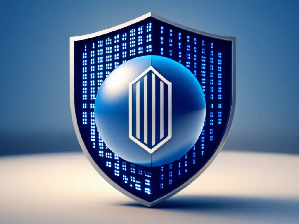 Globo digital rodeado de código binario Importancia acuerdos internacionales protección datos - Globo digital con escudo de código binario