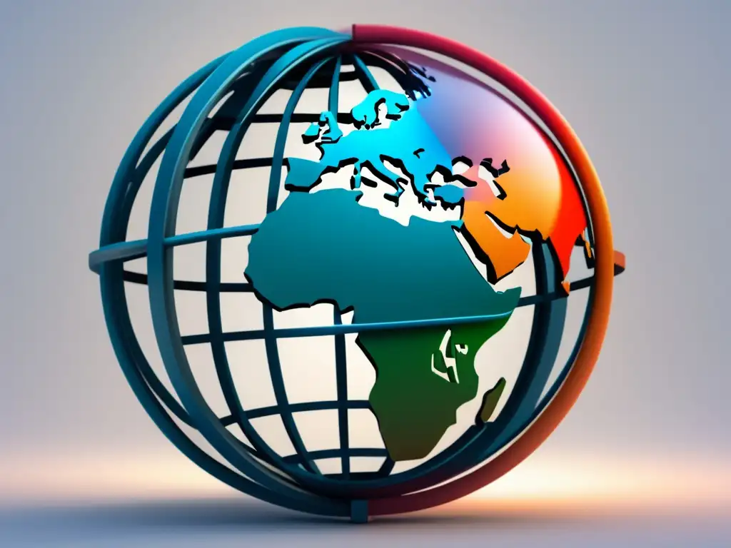 Acuerdos internacionales sobre protección de datos Importancia acuerdos internacionales protección datos: Globe minimalista con líneas conectadas representando leyes y acuerdos internacionales