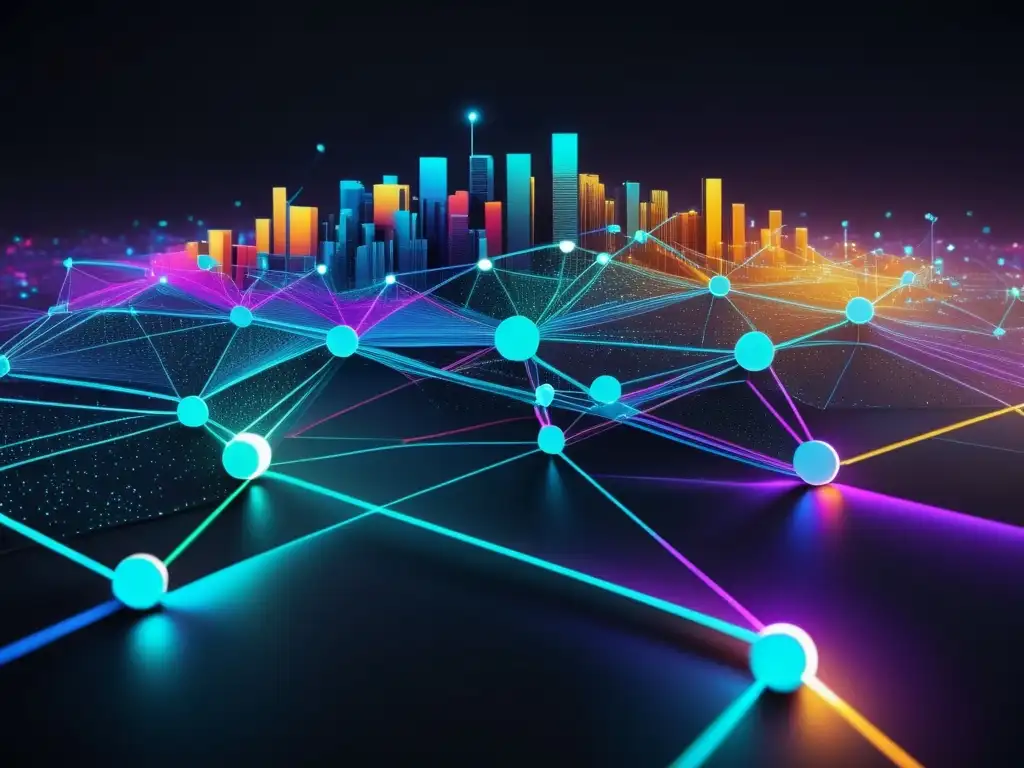 Futurista red de seguridad de datos Software protección datos funcionamiento - Imagen impresionante en 8k que muestra el concepto de protección y seguridad de datos