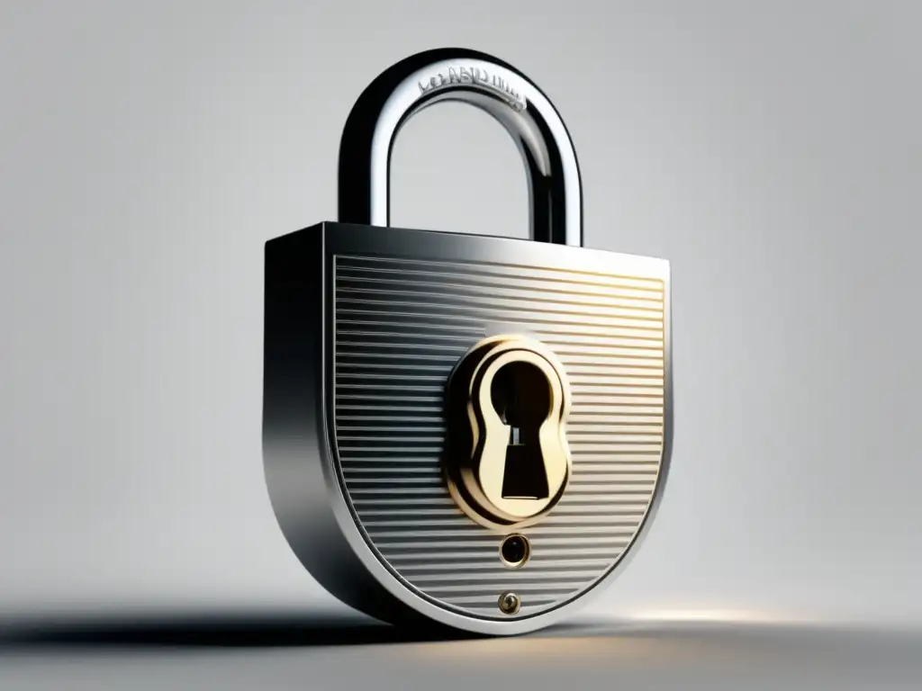 Seguridad de datos en un candado digital Importancia principio minimización datos - Cerradura digital minimalista que representa la protección de datos