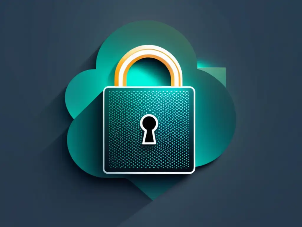 Protección de datos y privacidad Lock digital, símbolo de privacidad y protección de datos en la era digital